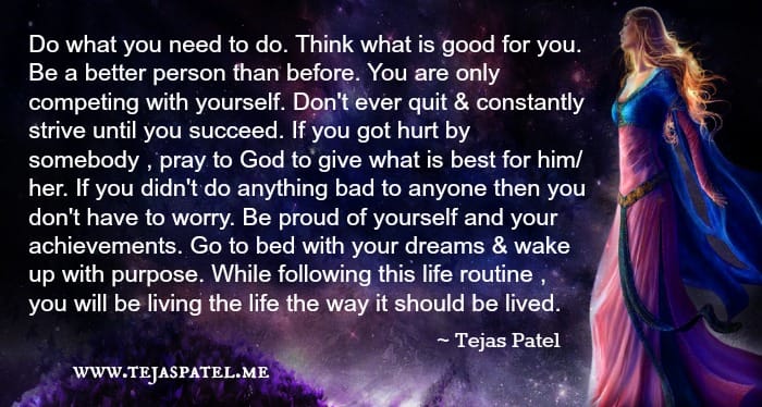 Do what you need to do