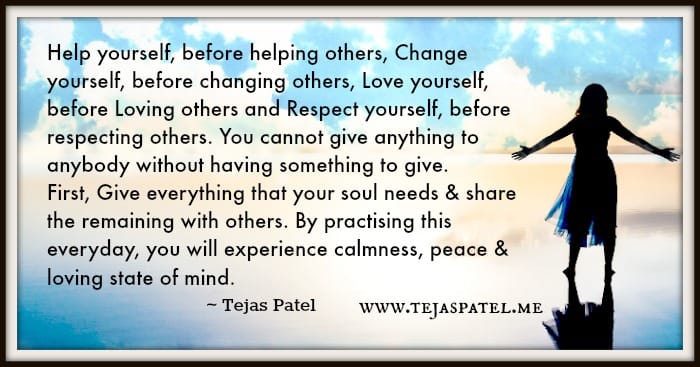 Help yourself before helping others