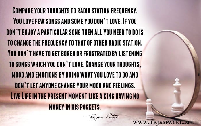 Compare your thoughts to radio station frequency
