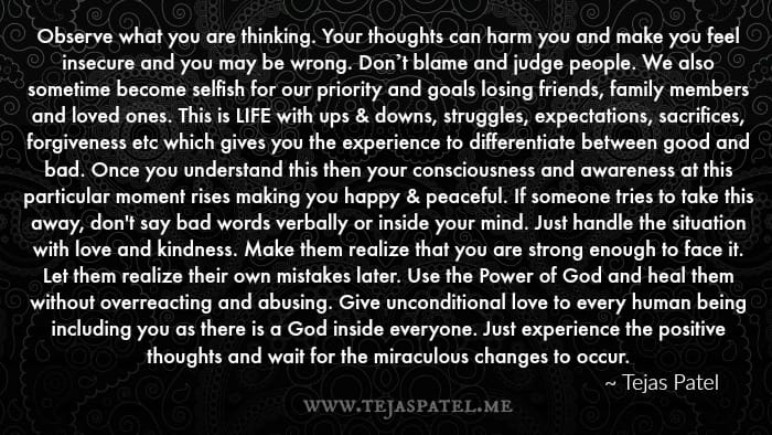 Observe what you are thinking