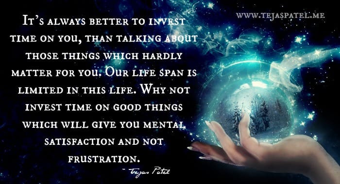 It's always better to invest time on you