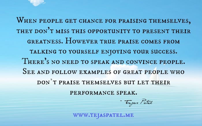 There's no need to speak & convince people