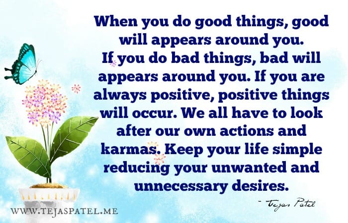 We all have to look after our own actions & karmas