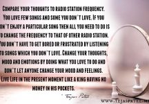 Compare your thoughts to radio station frequency Compare your thoughts to radio station frequency