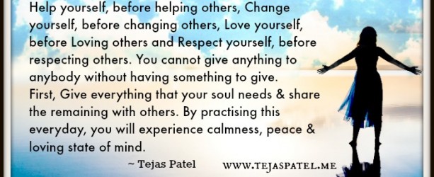 Help yourself before helping others
