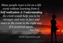 Many people react a lot on a life event Many people react a lot on a life event